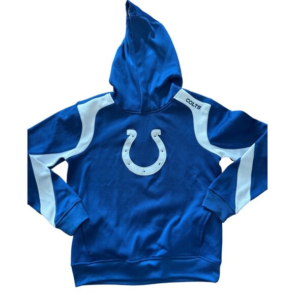 NFL Colts Blue Hoodie Youth L Team Apparel Pullover Sweatshirt Pockets - Picture 1 of 6